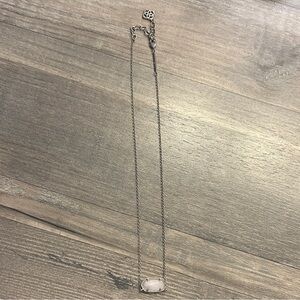 Kendra Scott Silver Necklace with White Stone